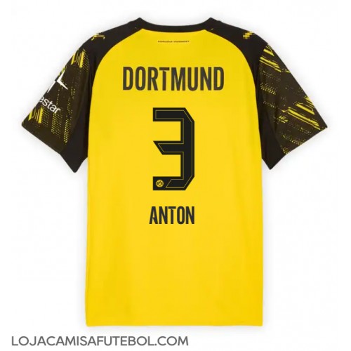 Camisa de Futebol Borussia Dortmund Waldemar Anton #3 Equipamento Principal 2025-26 Manga Curta Camisa de Futebol Borussia Dortmund Waldemar Anton #3 Equipamento Principal 2025-26 Manga Curta